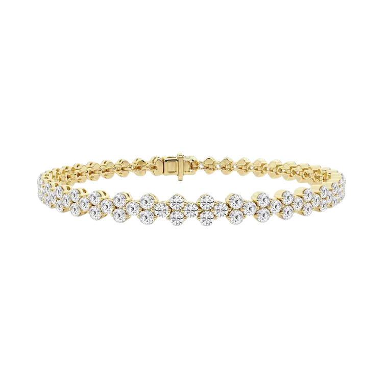 18k Gold Round Brilliant Cut Diamond Bracelet