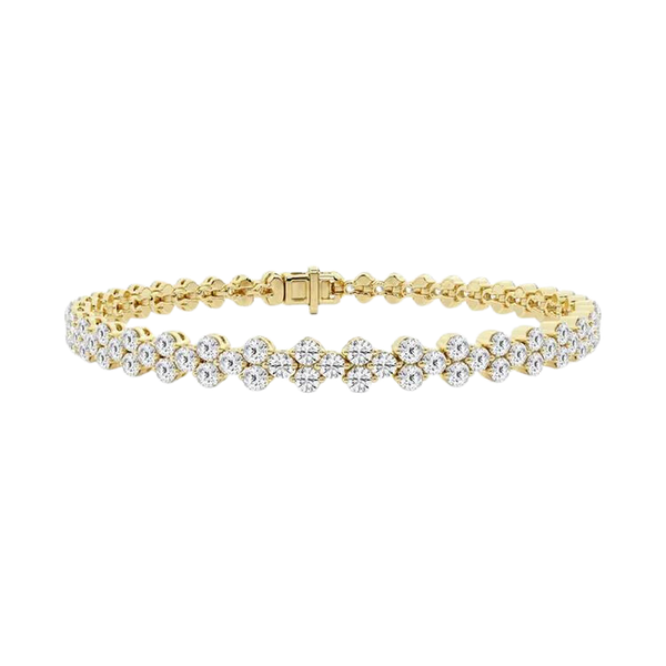 18k Gold Round Brilliant Cut Diamond Bracelet