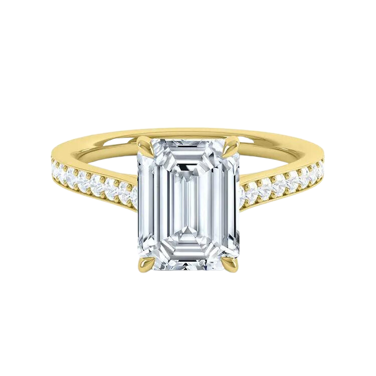 Luxury Emerald Cut Lab Grown Diamond Diamond Ring