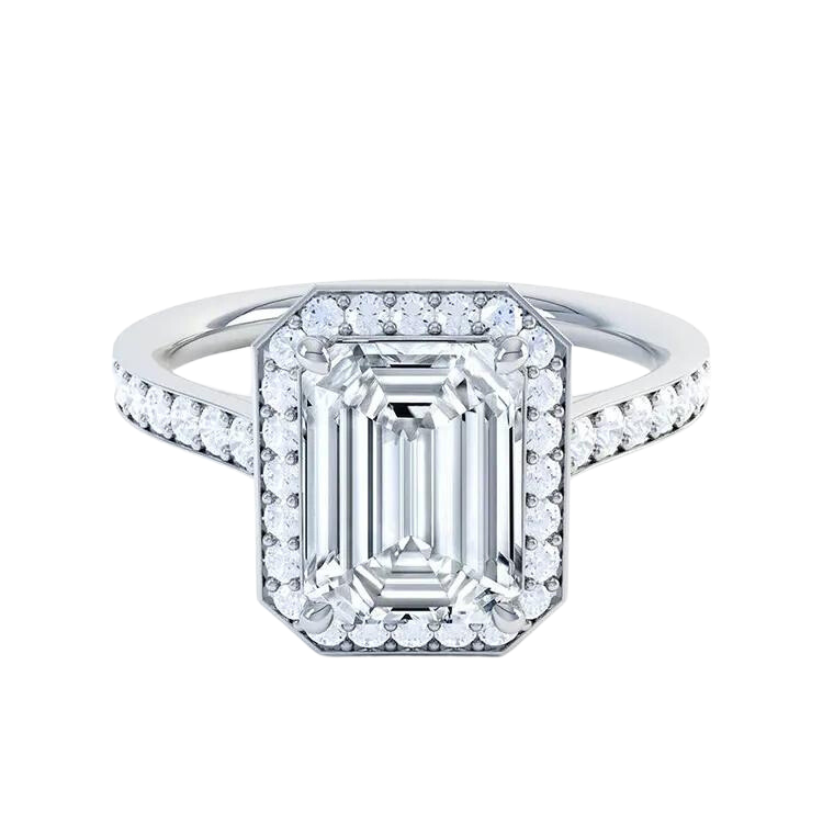 Gold Emerald Cut Diamond Ring