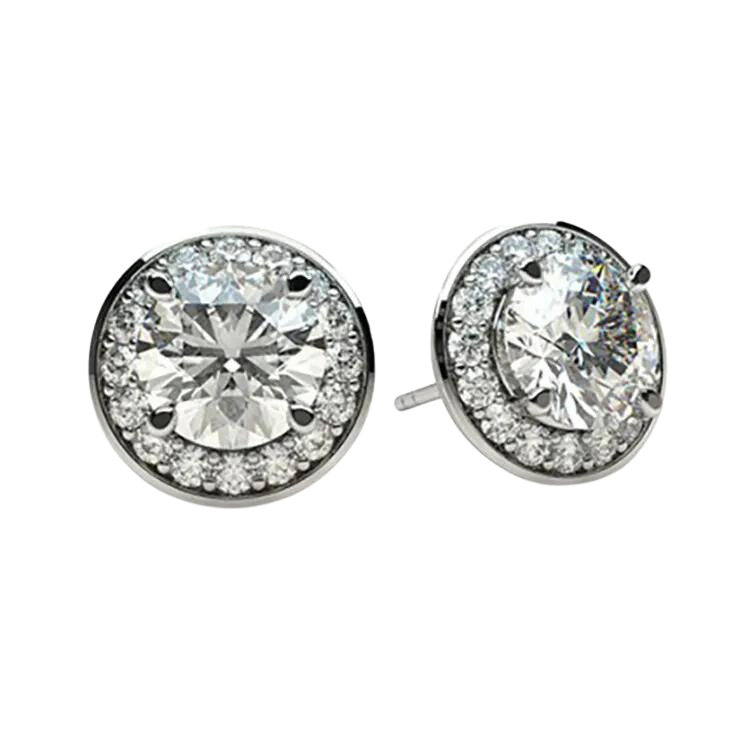 Fine Round Brilliant Cut Lab Grown Diamond Earrings