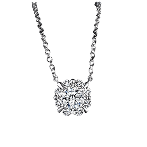 Diamond Pendant Necklace 18K White Gold