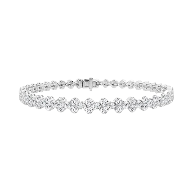 18k Gold Round Brilliant Cut Diamond Bracelet