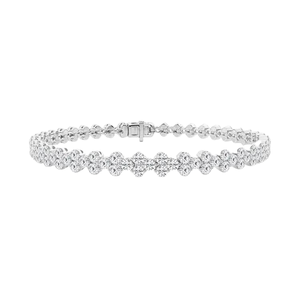 18k Gold Round Brilliant Cut Diamond Bracelet