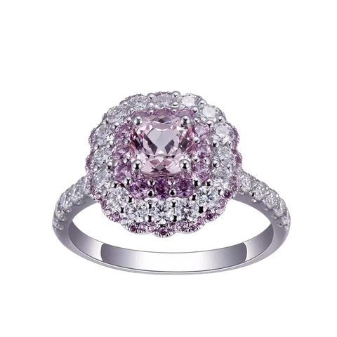 14k Solid Gold Pink Sapphire Engagement Ring