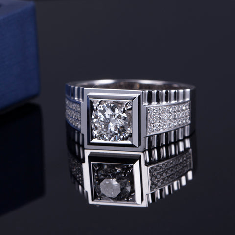 1Ct Round Cut Diamond Ring For Men