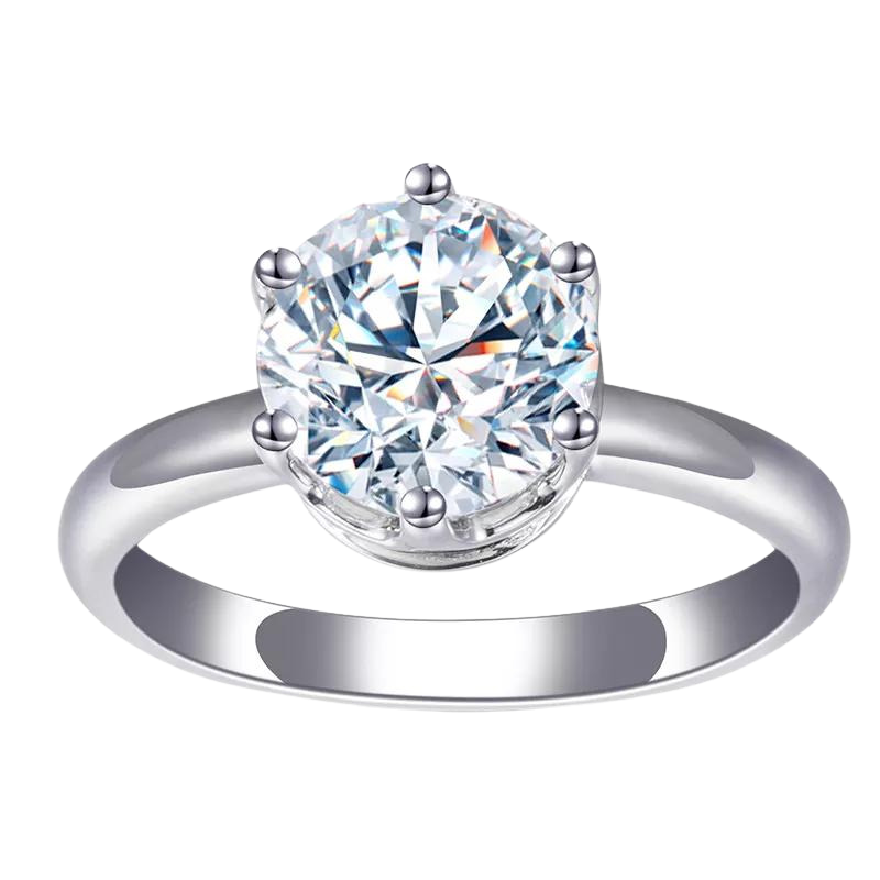 Round Engagement 14k White Gold Lab Diamond Ring