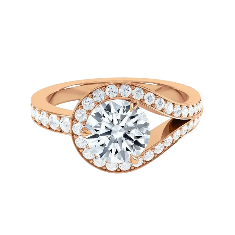 Luxury 18K Gold Lab Grown Diamond Engagement Ring