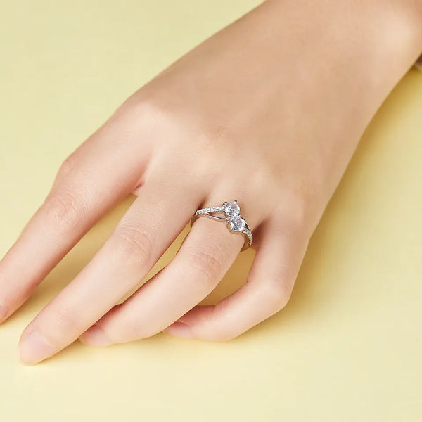 S925 Sterling Silver Sideway Cross Ring