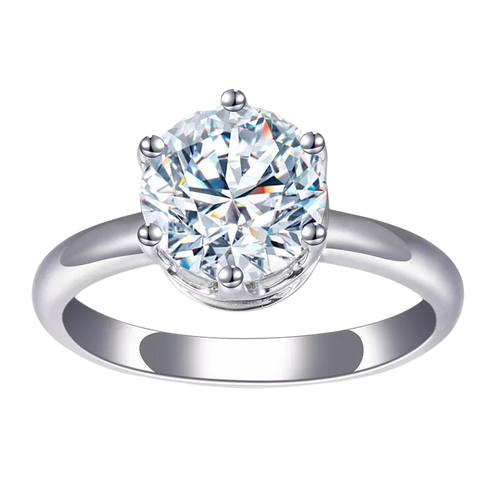 Round Engagement Wedding 14k White Gold Diamond Ring