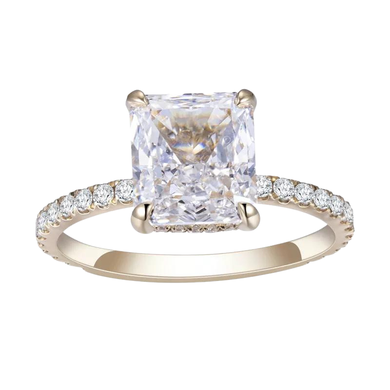 Gold Radiant Cut 2.23Ct Diamond Solitary Ring