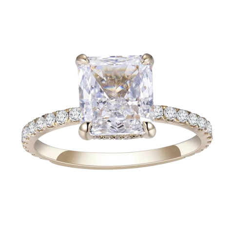 Gold Radiant Cut 2.23Ct Diamond Solitary Ring