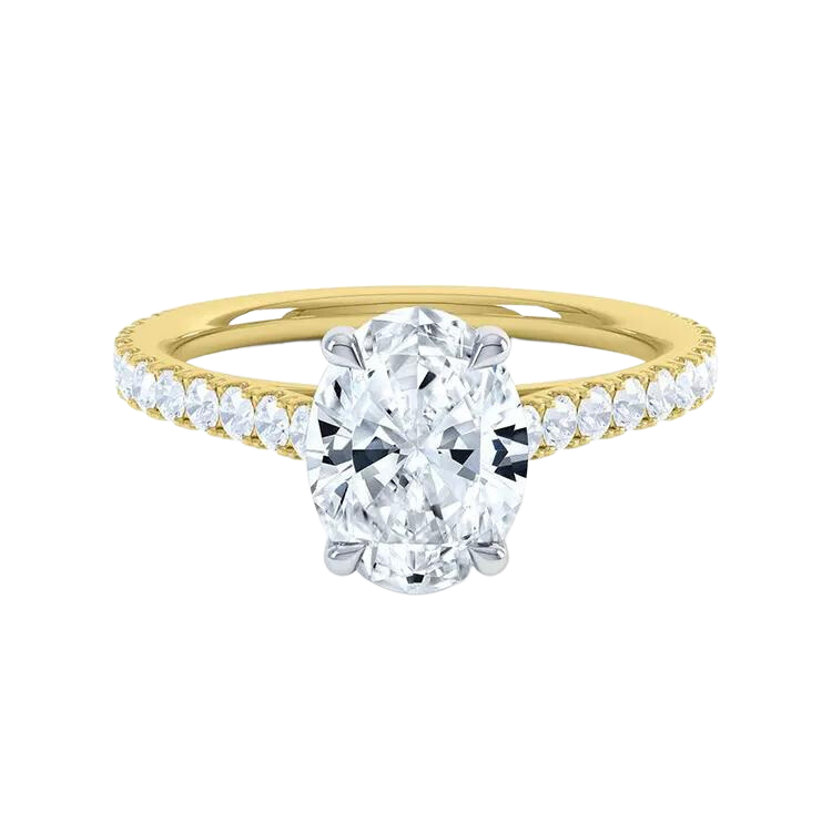 18k Gold Oval Cut Diamond Ring