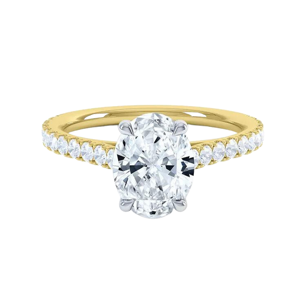 18k Gold Oval Cut Diamond Ring