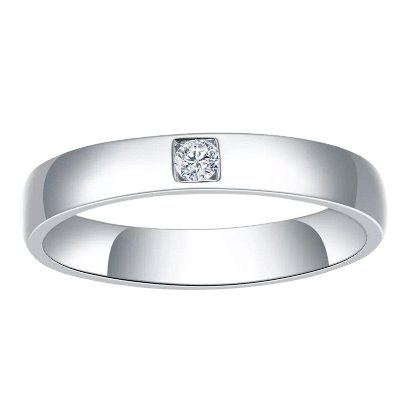 18k Gold Flush Setting Lab Diamond Ring