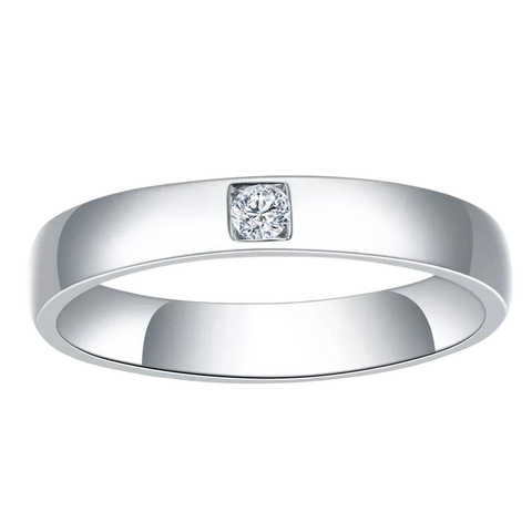 18k Gold Flush Setting Lab Diamond Ring