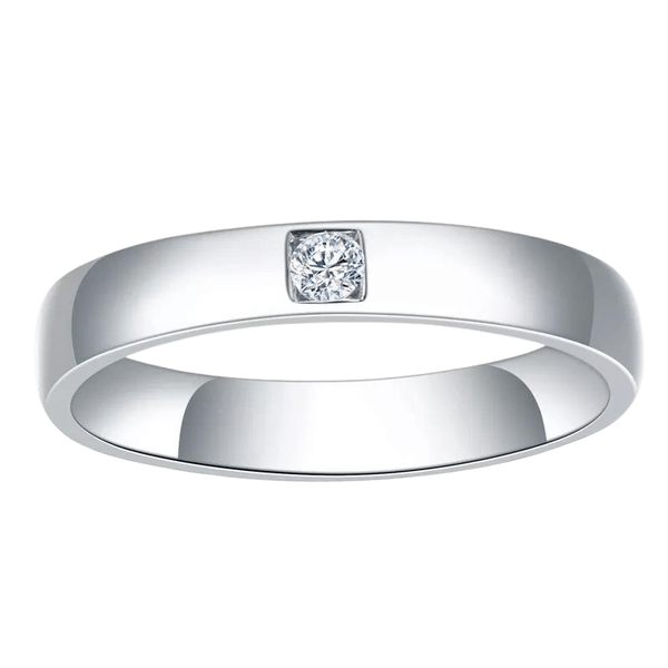 18k Gold Flush Setting Lab Diamond Ring