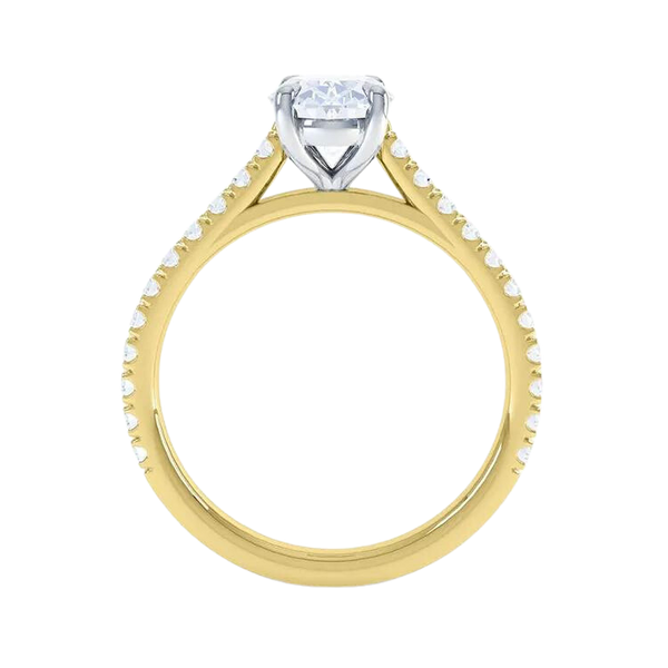 18k Gold Oval Cut Diamond Ring