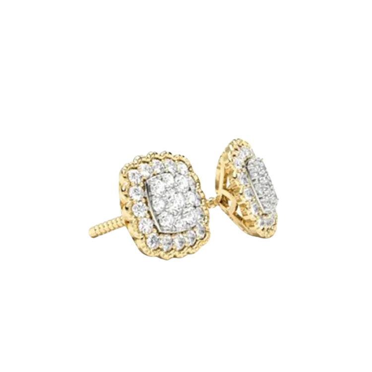 Vintage Inspired Lab Grown Diamond Stud Earrings