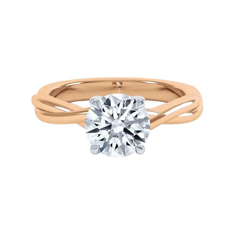 Gold Round Brilliant Cut Lab Grown Diamond Ring