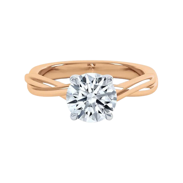 Gold Round Brilliant Cut Lab Grown Diamond Ring