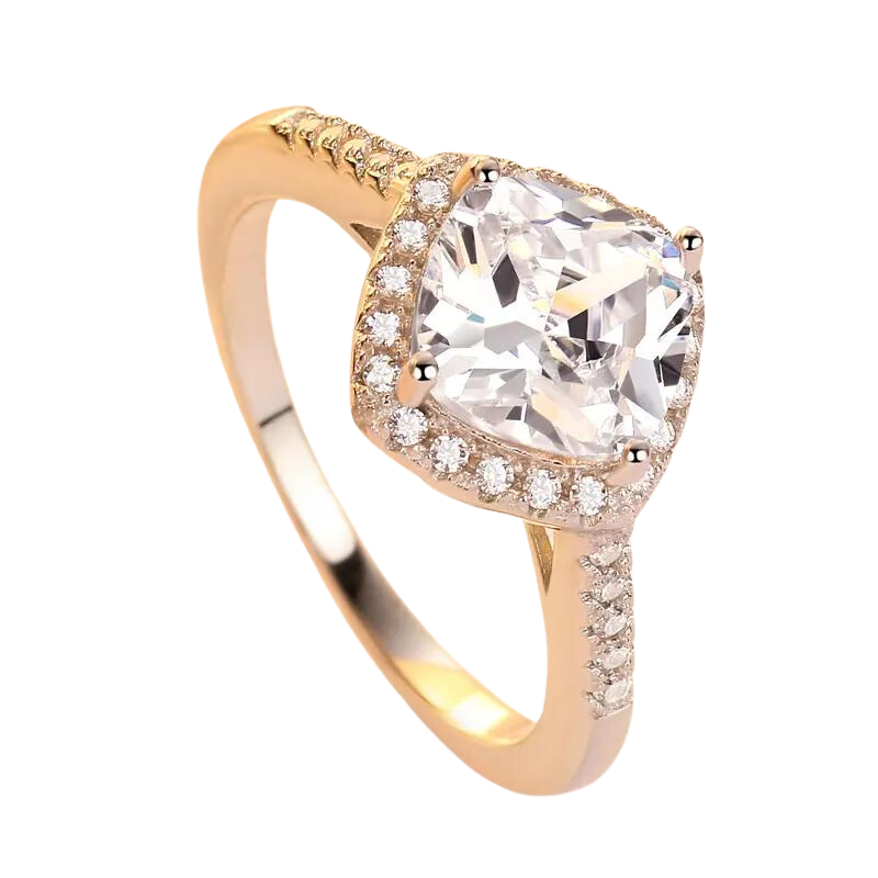 Trendy Sterling Silver Zircon Diamond Ring