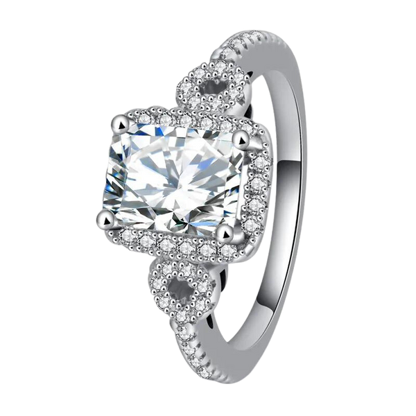 925 Sterling Silver Square Cubic Zirconia Ring