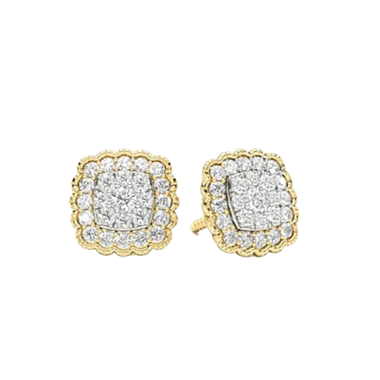 Vintage Inspired Lab Grown Diamond Stud Earrings