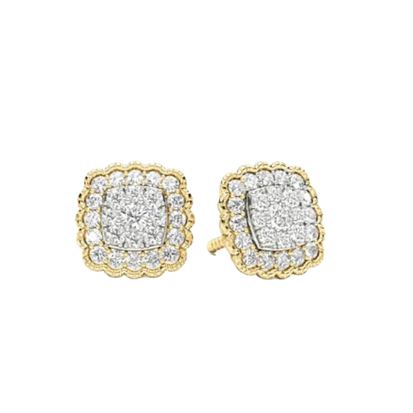 Vintage Inspired Lab Grown Diamond Stud Earrings