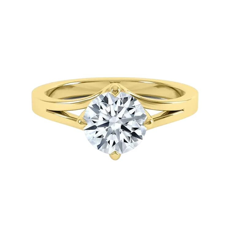 Classic 18K Gold 1 Carat Lab Diamond Solitair Ring