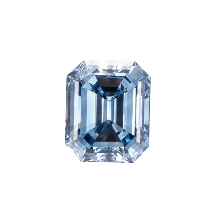 HPHT 1.01CT Lab Created Diamond Fancy Intense Blue Emerald Cut Lab Grown Diamond