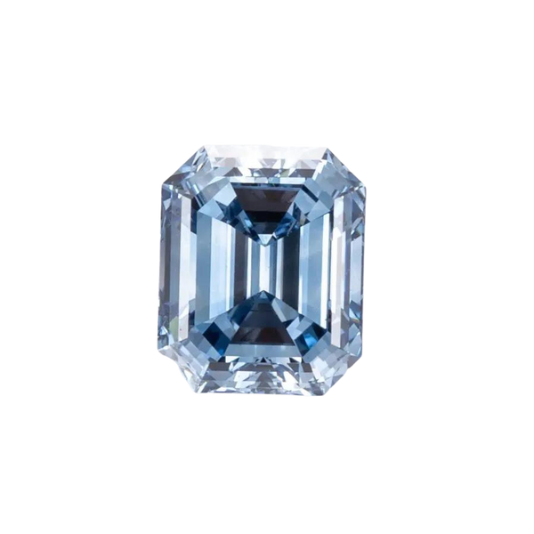 HPHT 1.01CT Lab Created Diamond Fancy Intense Blue Emerald Cut Lab Grown Diamond