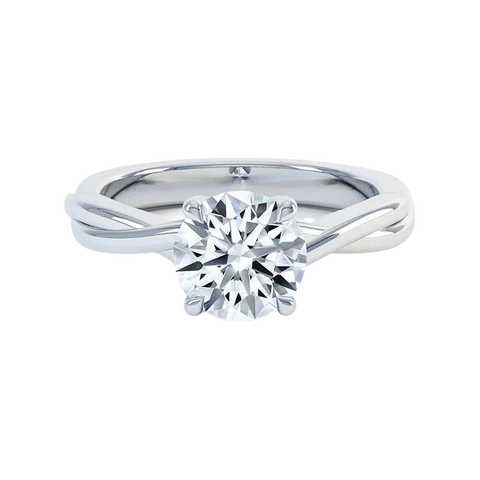 Gold Round Brilliant Cut Lab Grown Diamond Ring