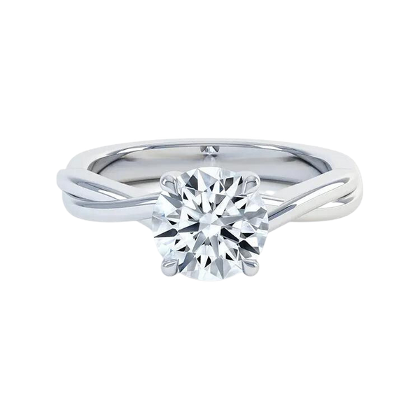 Gold Round Brilliant Cut Lab Grown Diamond Ring