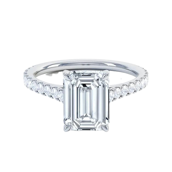 18k Gold Emerald Cut Lab Grown Diamond Ring