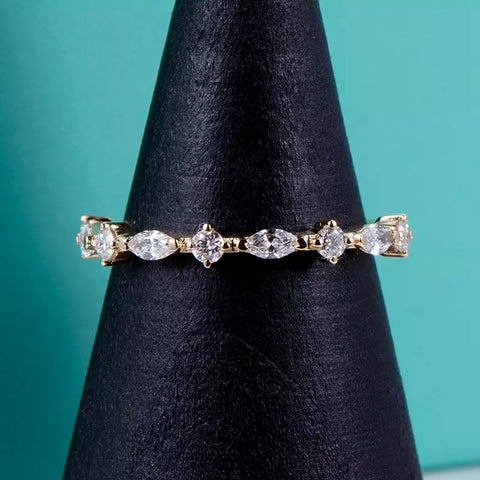 18k Yellow Gold Lab Grown Diamond Eternity Ring