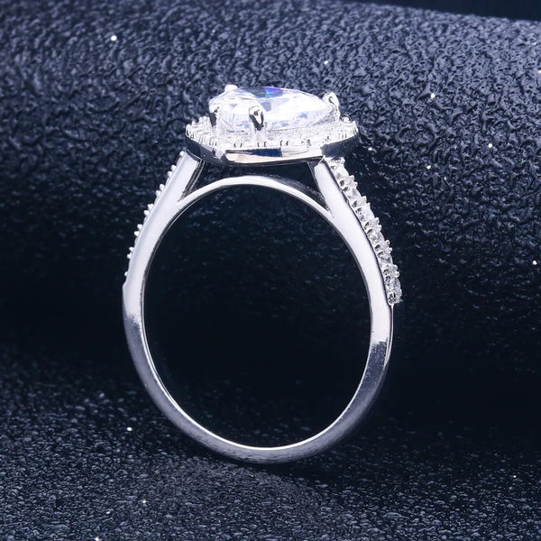 Trendy Sterling Silver Zircon Diamond Ring