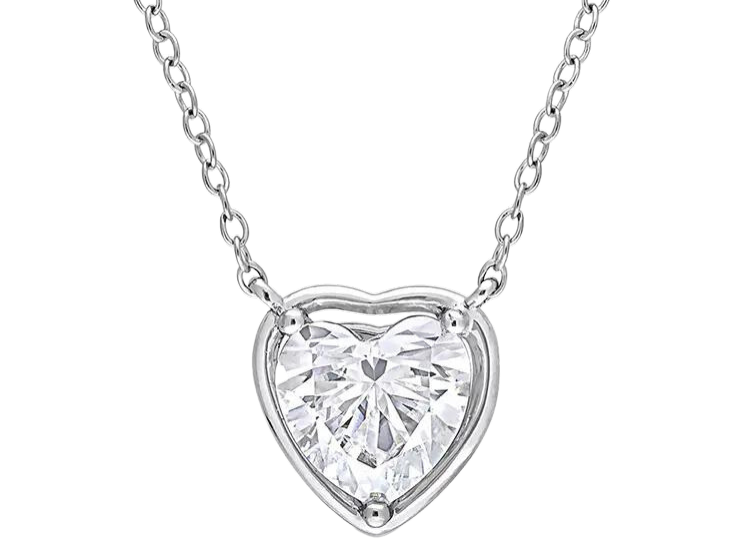 Luxury 18k White Gold Heart Cut  Diamond Necklace