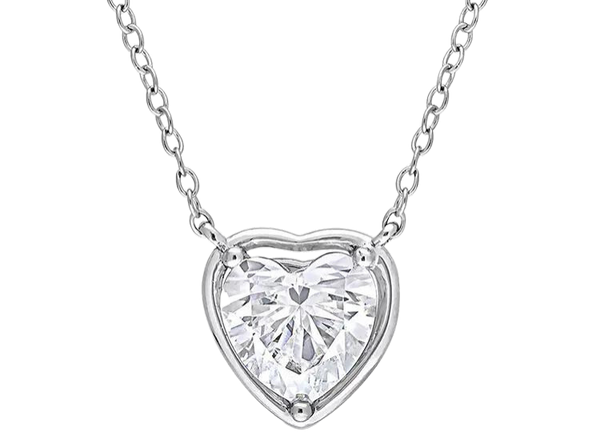 Luxury 18k White Gold Heart Cut  Diamond Necklace