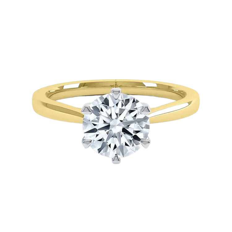 Classic Lab Brilliant Round Cut Diamond Engagement Ring