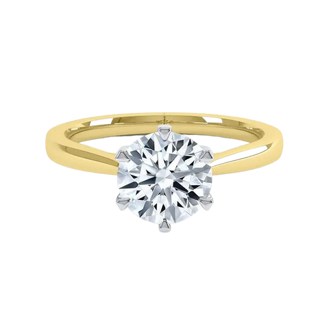 Classic Lab Brilliant Round Cut Diamond Engagement Ring