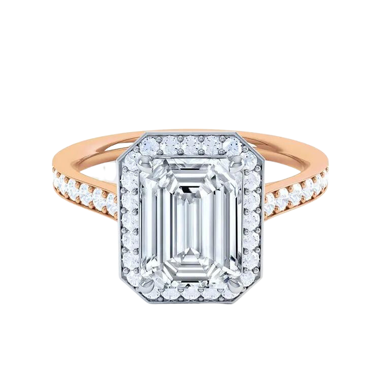 Gold Emerald Cut Diamond Ring