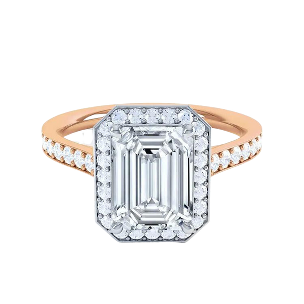 Gold Emerald Cut Diamond Ring