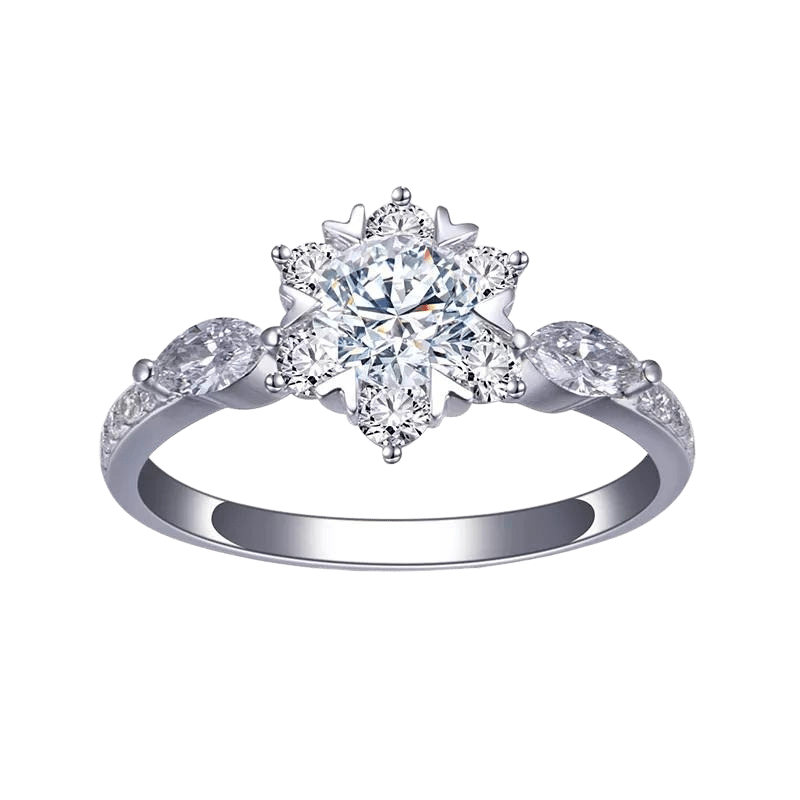 1Ct Round Cut Lab Diamond Engagement Ring