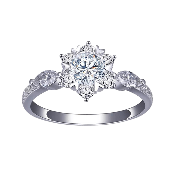 1Ct Round Cut Lab Diamond Engagement Ring