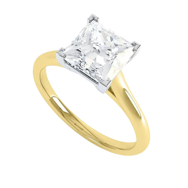 18k Gold Princess Lab Grown Diamond Ring