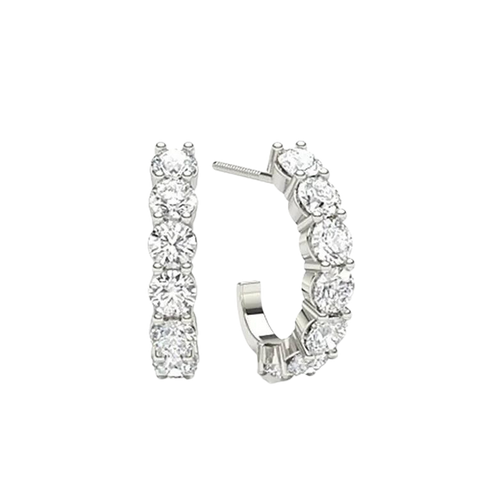 Sparkling Diamond Hoop Earrings