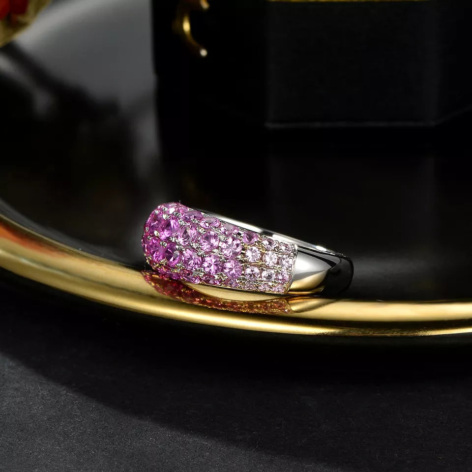 Luxury Ring Natural Pink Sapphire 18k gold