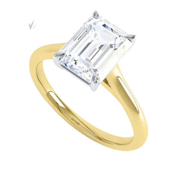 Emerald Cut Lab Grown Diamond Engagement Ring