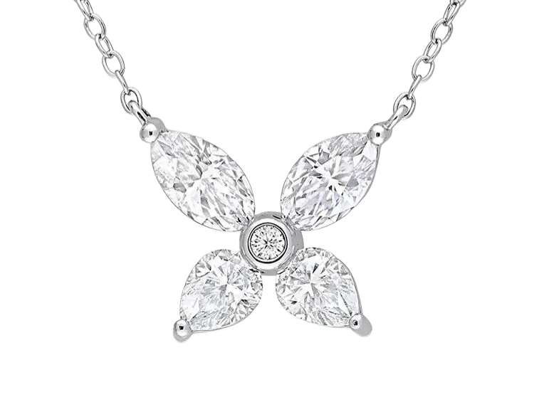 18K White Gold Luxurious Lab Diamond Necklace